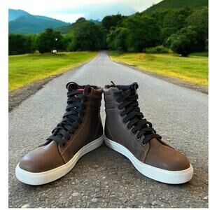 Women High Top Shoes Brown Sneakers Size 6 Leather MellowWalk Jessica Safety